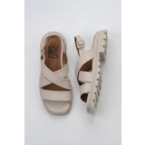Bueno Shoes 01WY5501 Krem Deri Kadın Sandalet
