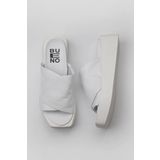 Bueno Shoes 01WY5906 Beyaz Deri Kadın Dolgu Topuklu Terlik