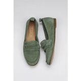 Bueno Shoes 01WY6000 Yeşil Süet Kadın Loafer