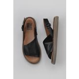 Bueno Shoes 01WY6609 Siyah Deri Kadın Sandalet