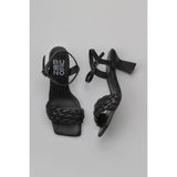 Bueno Shoes 01WY6800 Siyah Deri Kadın Topuklu Sandalet