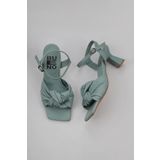 Bueno Shoes 01WY6801 Yeşil Açık Deri Kadın Sandalet