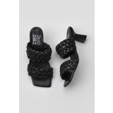 Bueno Shoes 01WY6804 Siyah Deri Kadın Topuklu Terlik