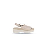 Bueno Shoes 01WY8208 Bej Deri Kadın Dolgu Topuklu Sandalet