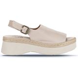 Bueno Shoes 01WY8208 Bej Deri Kadın Düz Sandalet