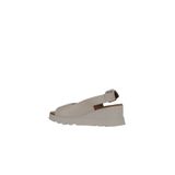 Bueno Shoes 01WY8600 Krem Deri Kadın Dolgu Topuklu Sandalet