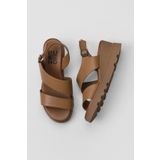 Bueno Shoes 01WY8602 Taba Deri Dolgu Kadın Topuklu Sandalet