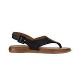 Bueno Shoes 01WY8807 Siyah Deri Parmak Arası Kadın Sandalet