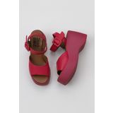 Bueno Shoes 01WY9009 Fuşya Deri Kadın Dolgu Topuklu Ayakkabı