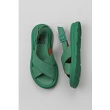 Bueno Shoes 01WY9403 Yeşil Koyu Deri Kadın Sandalet