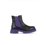 Bueno Shoes 01WZ1403 Siyah Lila Deri Kadın Topuklu Bot