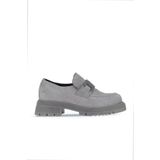 Bueno Shoes 01WZ1404 Gri Açık Süet Kadın Loafer