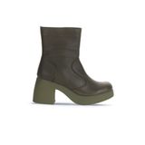 Bueno Shoes 01WZ7000 Haki Deri Topuklu Kadın Bot
