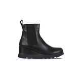 Bueno Shoes 01WZ7200 Siyah Deri Kadın Dolgu Topuklu Bot