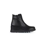 Bueno Shoes 01WZ7201 Siyah Deri Kadın Dolgu Topuklu Bot