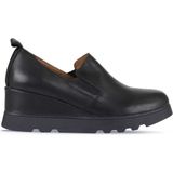 Bueno Shoes 01WZ7205 Siyah Deri Kadın Dolgu Topuklu Ayakkabı