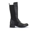 Bueno Shoes 01WZ7406 Siyah Deri Streç Kadın Düz Çizme