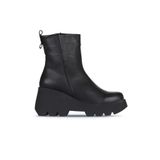 Bueno Shoes 01WZ8404 Siyah Deri Kadın Dolgu Topuklu Bot