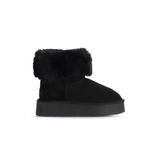 Bueno Shoes 05AG2024054 Siyah Süet Kadın Dolgu Topuklu Bot