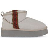 Bueno Shoes 05AG2094054 Bej Süet Dolgu Topuklu Kadın Bot