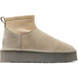 Bueno Shoes 05AG2114054 Bej Süet Kadın Dolgu Topuklu Bot