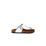 Bueno Shoes 05MT101 Beyaz Açma Deri Erkek Düz Terlik