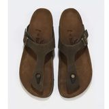Bueno Shoes 05MT101 Haki Nubuk Deri Erkek Parmak Arası Terlik