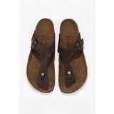 Bueno Shoes 05MT101 Kahverengi Nubuk Deri Erkek Parmak Arası Terlik