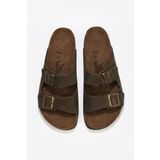 Bueno Shoes 05WT100 Haki Nubuk Deri Kadın Düz Terlik