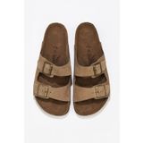 Bueno Shoes 05wt100 Kum Nubuk Deri Kadın Düz Terlik