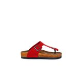 Bueno Shoes 05WT101 Kırmızı Greyzi Deri Kadın Terlik