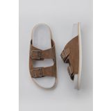 Bueno Shoes 10M102115 Taba Süet Erkek Düz Terlik