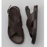 Bueno Shoes 11S23261 Kahverengi Deri Erkek Sandalet