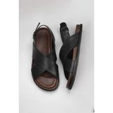 Bueno Shoes 11S23261 Siyah Deri Erkek Sandalet