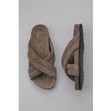 Bueno Shoes 11T22220 Bej Koyu Süet Erkek Düz Terlik