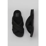 Bueno Shoes 11T22220 Siyah Süet Erkek Düz Terlik