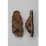 Bueno Shoes 11T22220 Taba Süet Erkek Düz Terlik