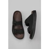 Bueno Shoes 11T23348 Siyah Nubuk Deri Erkek Düz Terlik