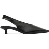 Bueno Shoes 30WA24277 Siyah Açma Deri Kadın Topuklu Ayakkabı