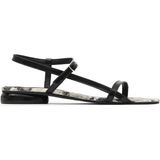 Bueno Shoes 30WS20032 Siyah Rugan Kadın Az Topuklu Sandalet
