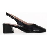 Bueno Shoes 33WA830 Siyah Kırışık Rugan Kadın Topuklu Ayakkabı