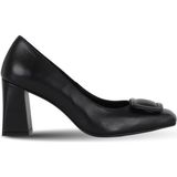 Bueno Shoes 39WA2005 Siyah Deri Kadın Topuklu Ayakkabı