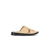 Bueno Shoes Bej Deri/deve Kuşu Erkek Düz Terlik 25mt2488