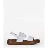 Bueno Shoes Beyaz Deri Kadın Düz Sandalet 01WE1901 01WE1901