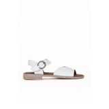 Bueno Shoes Beyaz Deri Kadın Düz Sandalet 01we2802