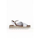 Bueno Shoes Beyaz Deri Kadın Düz Sandalet 01we3401