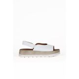 Bueno Shoes Beyaz Deri Kadın Düz Sandalet 01we3403