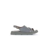 Bueno Shoes Gri Deri Kadın Düz Sandalet 01wa2605