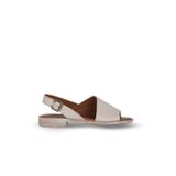Bueno Shoes Gri Deri Kadın Düz Sandalet 01we2804