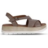 Bueno Shoes Gri Deri Kadın Düz Sandalet 01WE3402 01WE3402